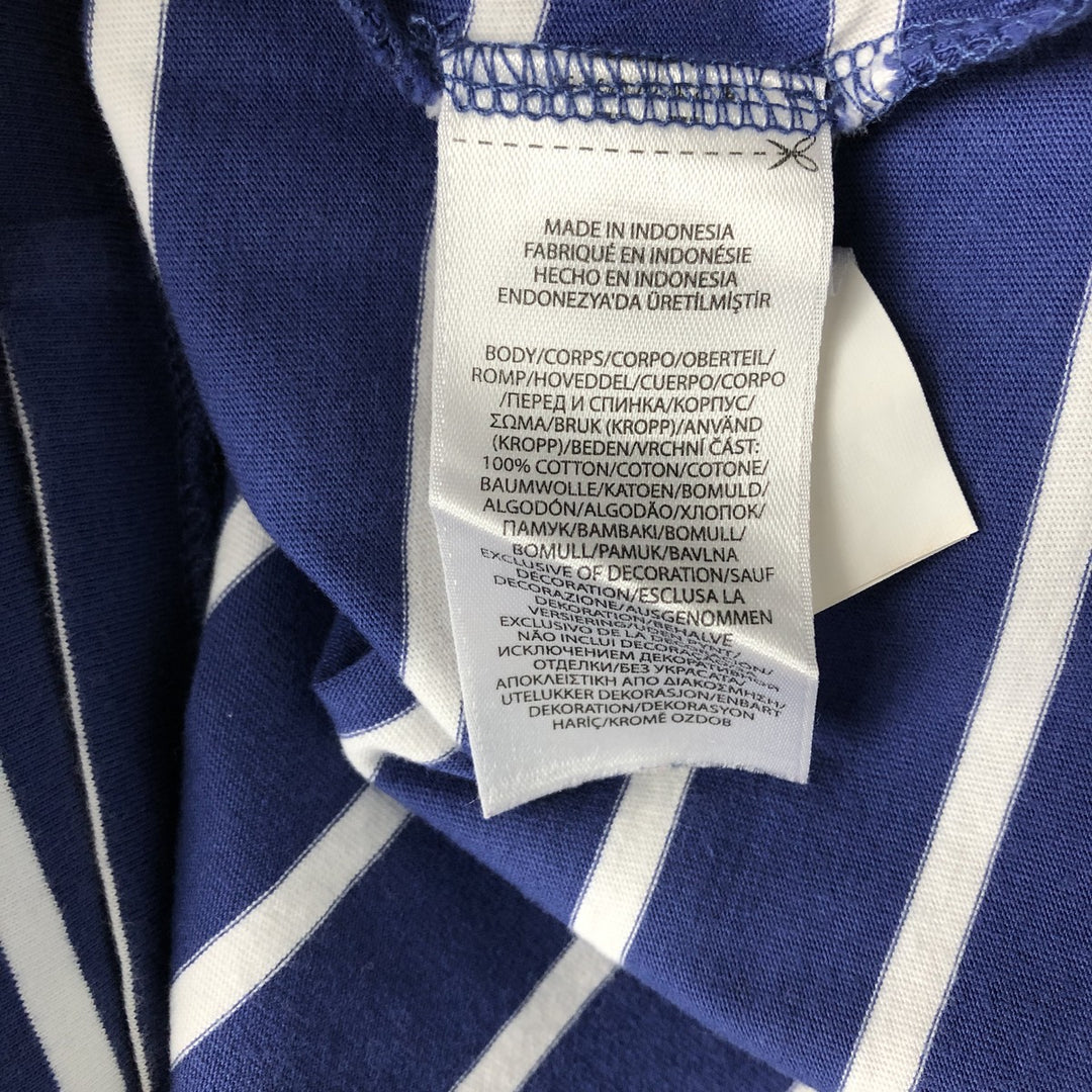 Ralph Lauren POLO RALPH LAUREN CUSTOM SLIM FIT short sleeve striped T-shirt men's size M cotton blue type Vintage Second Hand