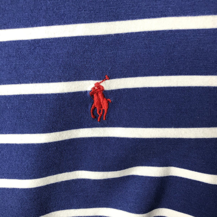 Ralph Lauren POLO RALPH LAUREN CUSTOM SLIM FIT short sleeve striped T-shirt men's size M cotton blue type Vintage Second Hand