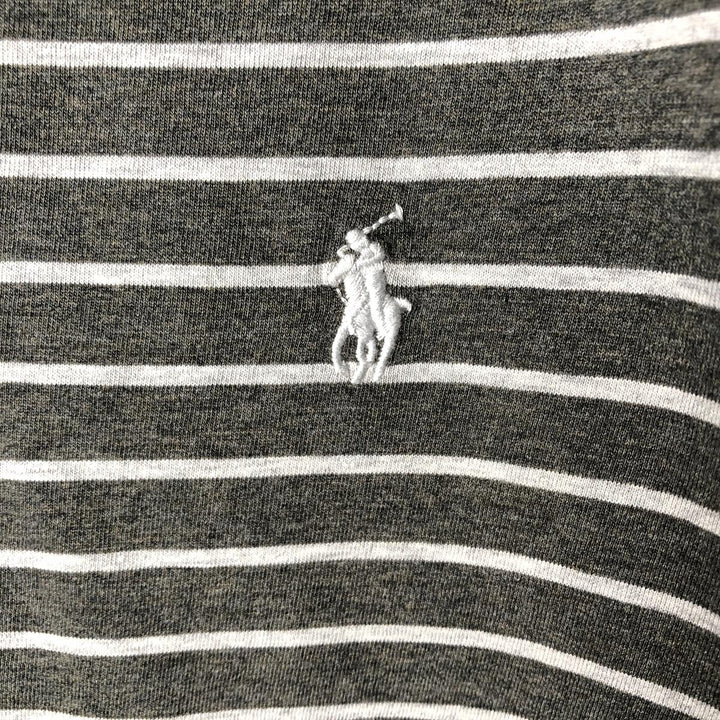 Ralph Lauren POLO RALPH LAUREN short-sleeved striped T-shirt, men's size XL cotton Charcoal Vintage Second Hand