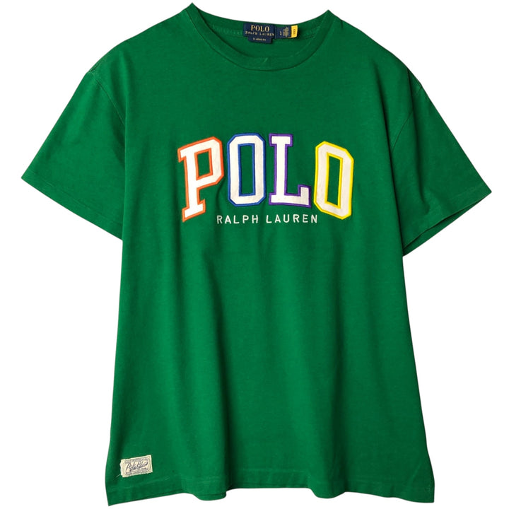 Ralph Lauren POLO RALPH LAUREN CLASSIC FIT short-sleeved logo T-shirt, men's size L cotton green type Vintage Second Hand