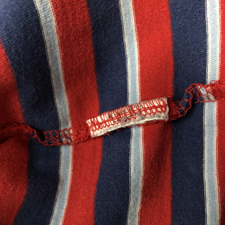 Ralph Lauren POLO RALPH LAUREN CUSTOM SLIM FIT multi-border short-sleeved striped T-shirt, men's size L cotton red type Vintage Second Hand