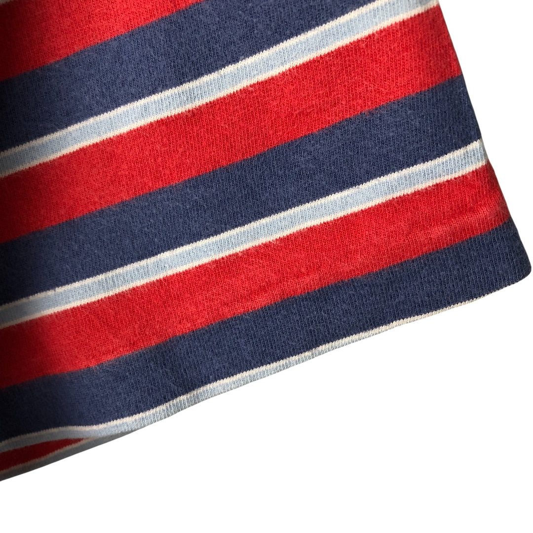 Ralph Lauren POLO RALPH LAUREN CUSTOM SLIM FIT multi-border short-sleeved striped T-shirt, men's size L cotton red type Vintage Second Hand