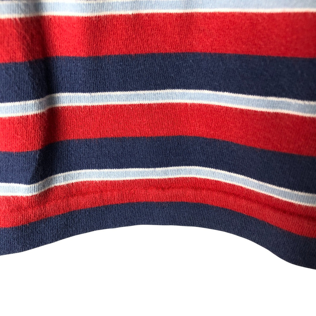 Ralph Lauren POLO RALPH LAUREN CUSTOM SLIM FIT multi-border short-sleeved striped T-shirt, men's size L cotton red type Vintage Second Hand