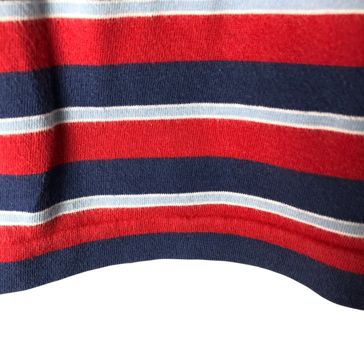 Ralph Lauren POLO RALPH LAUREN CUSTOM SLIM FIT multi-border short-sleeved striped T-shirt, men's size L cotton red type Vintage Second Hand