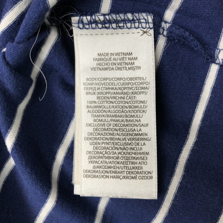 Ralph Lauren POLO RALPH LAUREN CUSTOM SLIM FIT short sleeve striped T-shirt men's size L cotton blue type Vintage Second Hand
