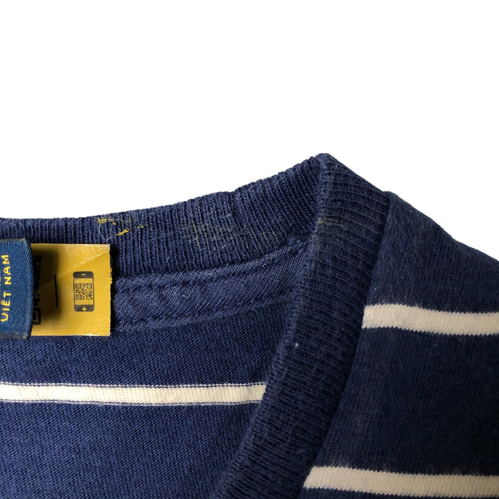 Ralph Lauren POLO RALPH LAUREN CUSTOM SLIM FIT short sleeve striped T-shirt men's size L cotton blue type Vintage Second Hand