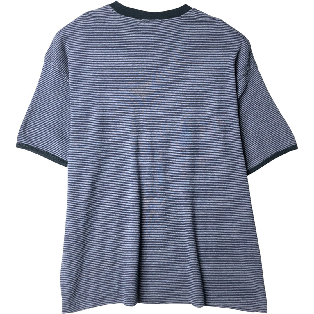 90'S Calvin Klein Jeans Striped Ringer T-shirt, Men's Size L, Vintage cotton Charcoal Vintage Second Hand