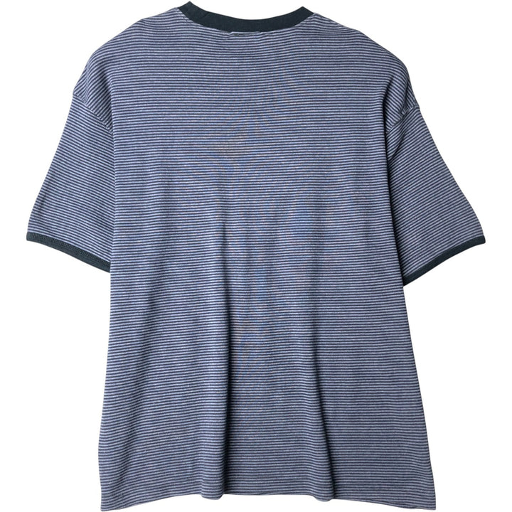 90'S Calvin Klein Jeans Striped Ringer T-shirt, Men's Size L, Vintage cotton Charcoal Vintage Second Hand