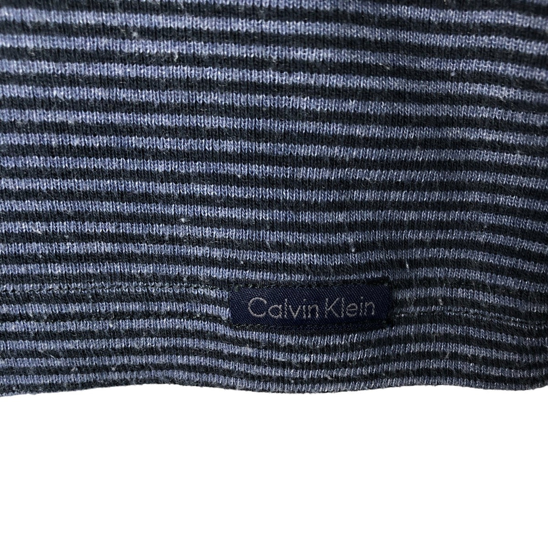 90'S Calvin Klein Jeans Striped Ringer T-shirt, Men's Size L, Vintage cotton Charcoal Vintage Second Hand