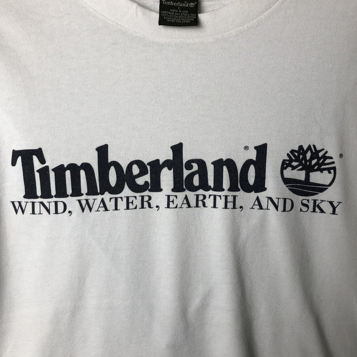 Timberland Short Sleeve Logo T-Shirt, Made in USA, Men's Size L cotton white type Vintage Second Hand