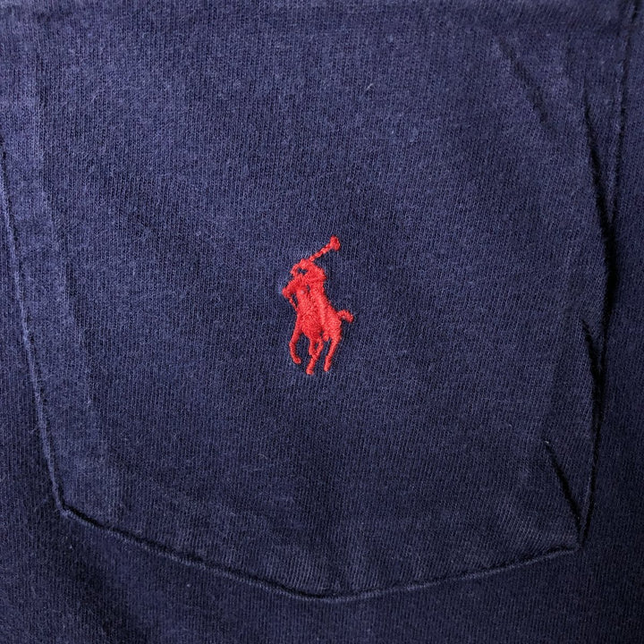 Ralph Lauren POLO by Ralph Lauren Short Sleeve Logo Pocket T-Shirt, Made in USA, Men's Size L cotton navy blue type Vintage Second Hand