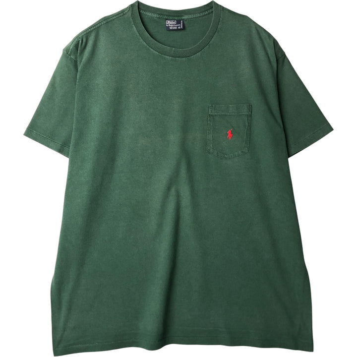 Ralph Lauren POLO by Ralph Lauren Short Sleeve Logo Pocket T-Shirt, Made in USA, Men's XL cotton Green type dark green Vintage Second Hand
