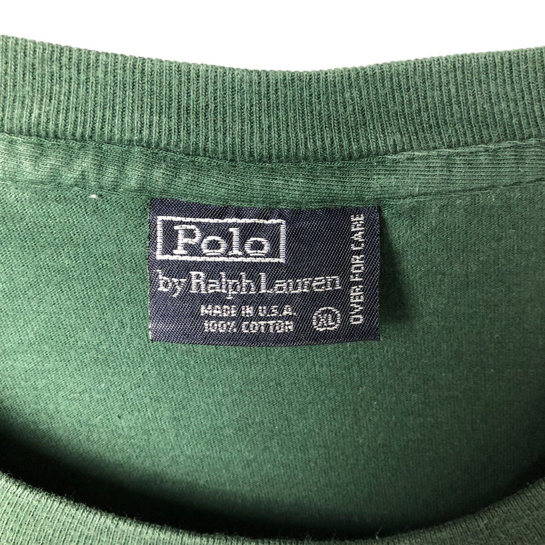 Ralph Lauren POLO by Ralph Lauren Short Sleeve Logo Pocket T-Shirt, Made in USA, Men's XL cotton Green type dark green Vintage Second Hand