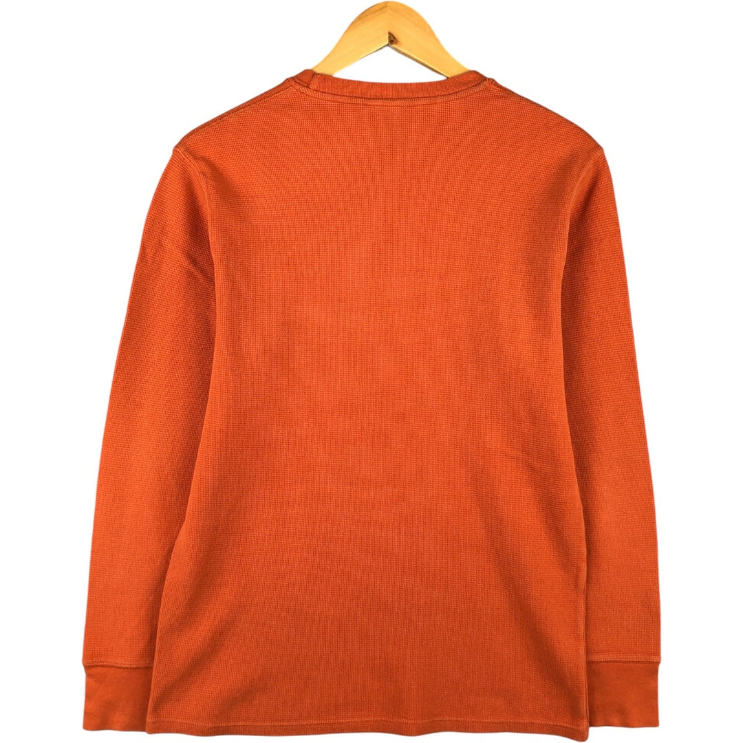 Ralph Lauren POLO RALPH LAUREN SLEEPWEAR Thermal Long T-Shirt, Waffle, Men's Size Small cotton orange type Vintage Second Hand