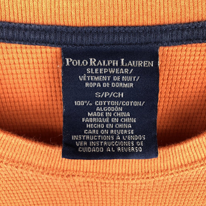 Ralph Lauren POLO RALPH LAUREN SLEEPWEAR Thermal Long T-Shirt, Waffle, Men's Size Small cotton orange type Vintage Second Hand
