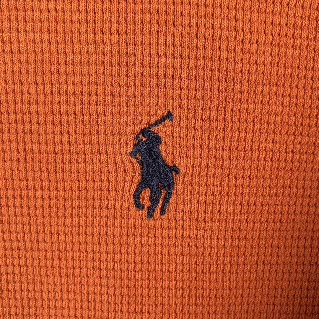 Ralph Lauren POLO RALPH LAUREN SLEEPWEAR Thermal Long T-Shirt, Waffle, Men's Size Small cotton orange type Vintage Second Hand