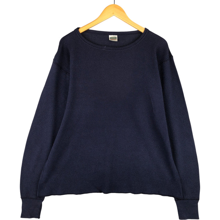 Munsingwear Cotton Classics Thermal Long T-Shirt, Made in USA, Men's Size L cotton navy blue type Vintage Second Hand