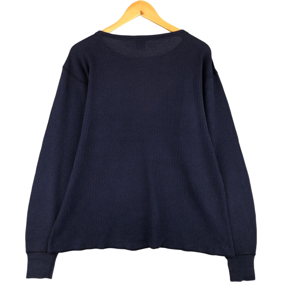 Munsingwear Cotton Classics Thermal Long T-Shirt, Made in USA, Men's Size L cotton navy blue type Vintage Second Hand