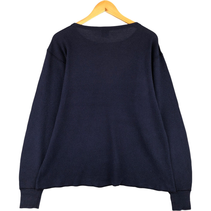 Munsingwear Cotton Classics Thermal Long T-Shirt, Made in USA, Men's Size L cotton navy blue type Vintage Second Hand