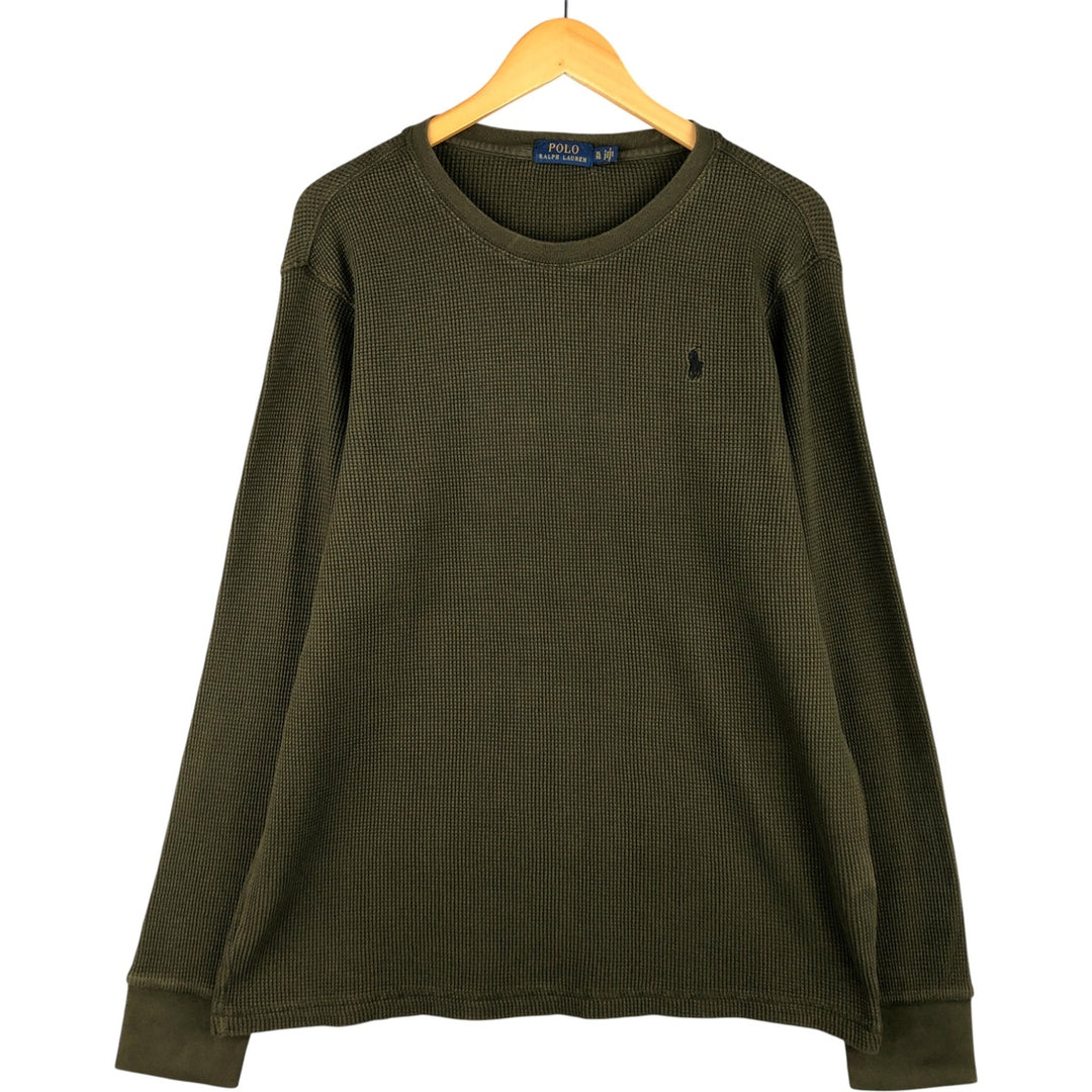 Ralph Lauren POLO RALPH LAUREN Thermal Long T-shirt Waffle Men's XL cotton Khaki type Vintage Second Hand