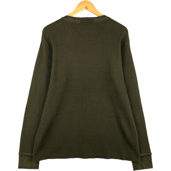 Ralph Lauren POLO RALPH LAUREN Thermal Long T-shirt Waffle Men's XL cotton Khaki type Vintage Second Hand
