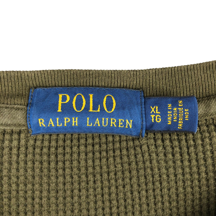Ralph Lauren POLO RALPH LAUREN Thermal Long T-shirt Waffle Men's XL cotton Khaki type Vintage Second Hand