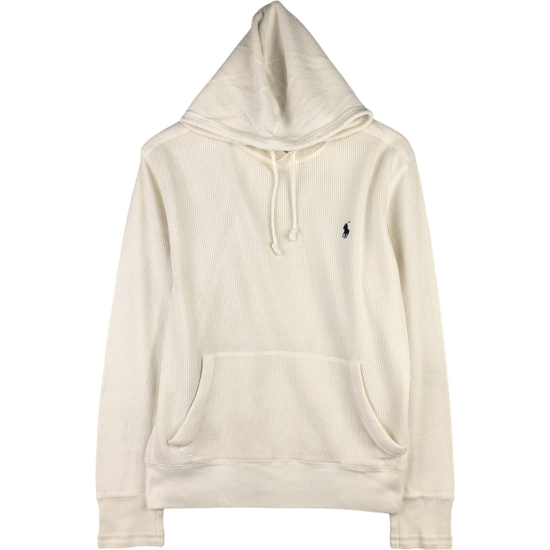 Ralph Lauren POLO by Ralph Lauren Hooded Thermal T-Shirt, Waffle, Men's Size M cotton white type Vintage Second Hand