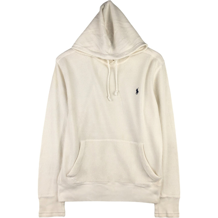 Ralph Lauren POLO by Ralph Lauren Hooded Thermal T-Shirt, Waffle, Men's Size M cotton white type Vintage Second Hand