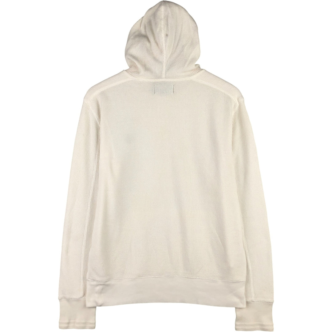Ralph Lauren POLO by Ralph Lauren Hooded Thermal T-Shirt, Waffle, Men's Size M cotton white type Vintage Second Hand