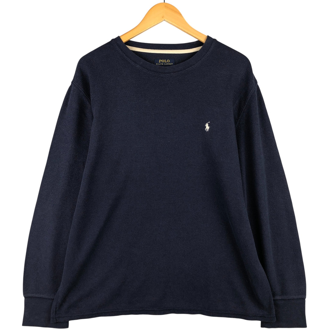 Ralph Lauren POLO RALPH LAUREN Thermal Long T-Shirt Men's XL unclear navy blue type Vintage Second Hand