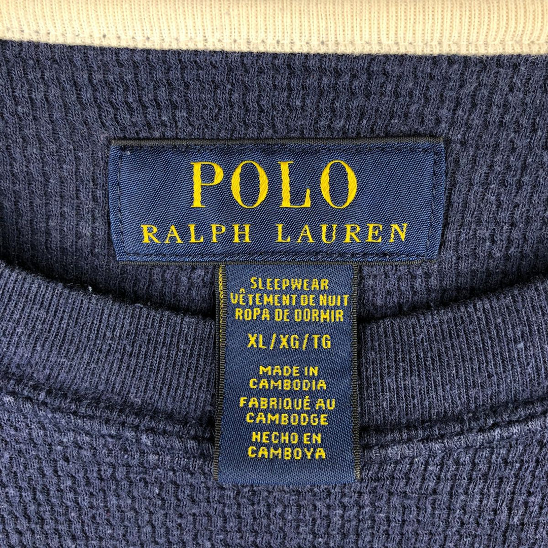 Ralph Lauren POLO RALPH LAUREN Thermal Long T-Shirt Men's XL unclear navy blue type Vintage Second Hand