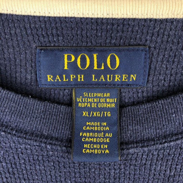Ralph Lauren POLO RALPH LAUREN Thermal Long T-Shirt Men's XL unclear navy blue type Vintage Second Hand