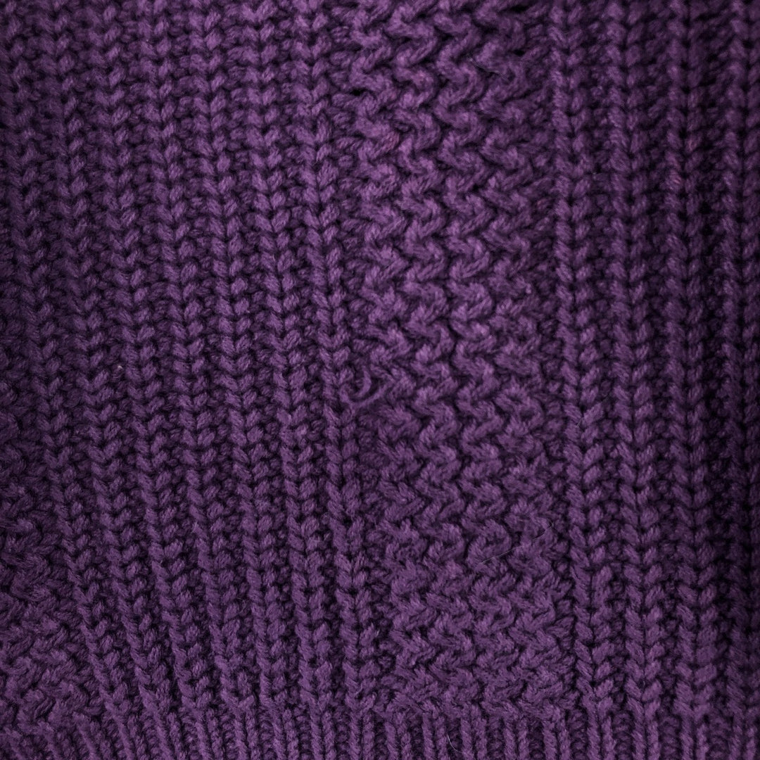 Vintage 80s-90'S Eddie Bauer mock neck cotton knit sweater, size L, men's cotton Purple type blue-purple Vintage Second Hand