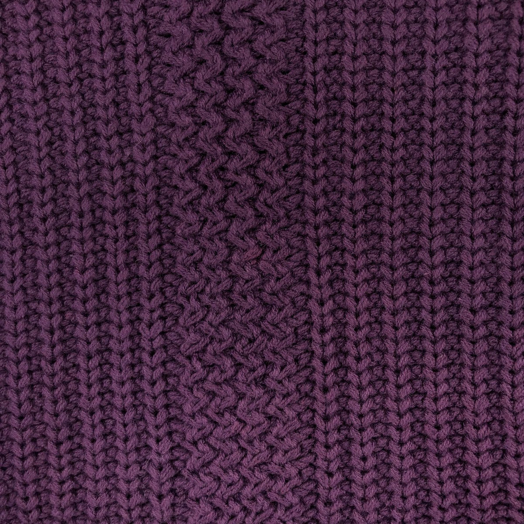 Vintage 80s-90'S Eddie Bauer mock neck cotton knit sweater, size L, men's cotton Purple type blue-purple Vintage Second Hand
