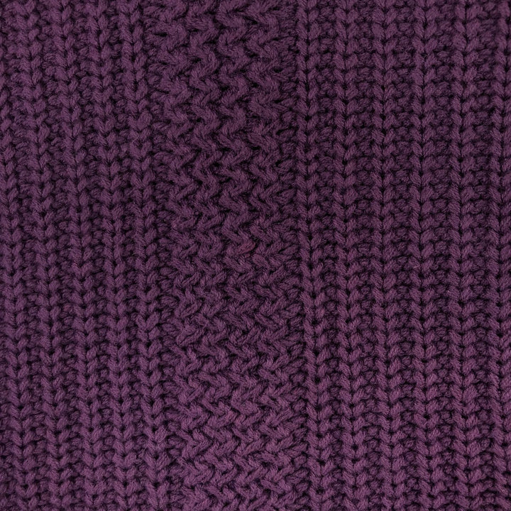 Vintage 80s-90'S Eddie Bauer mock neck cotton knit sweater, size L, men's cotton Purple type blue-purple Vintage Second Hand