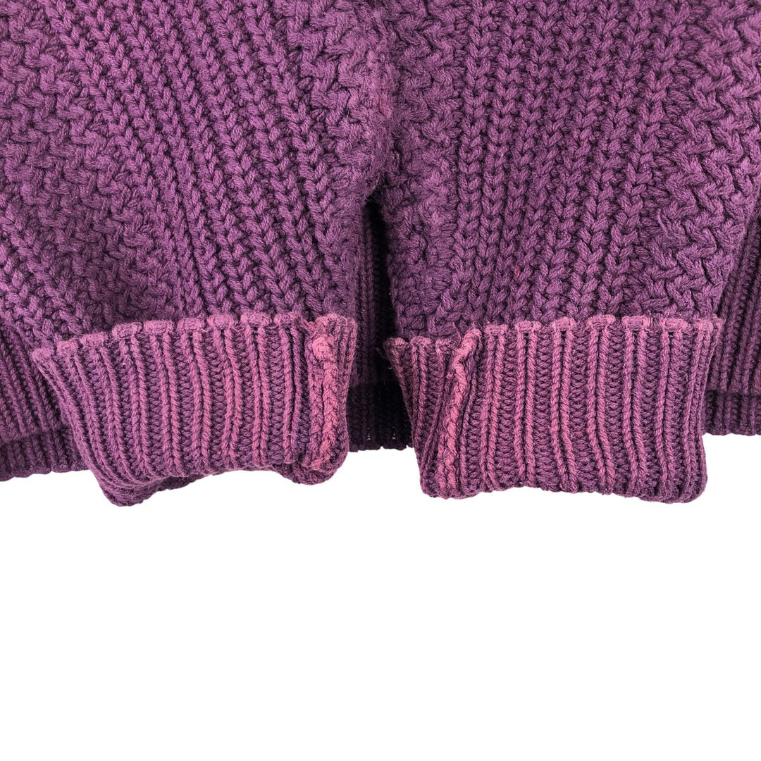 Vintage 80s-90'S Eddie Bauer mock neck cotton knit sweater, size L, men's cotton Purple type blue-purple Vintage Second Hand