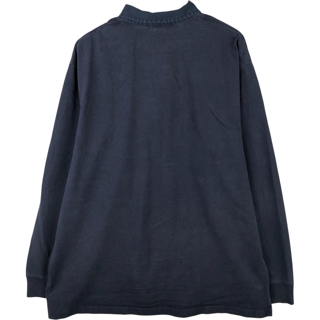 Ralph Lauren POLO by Ralph Lauren long sleeve rugby shirt, men's XL size cotton navy blue type Vintage Second Hand