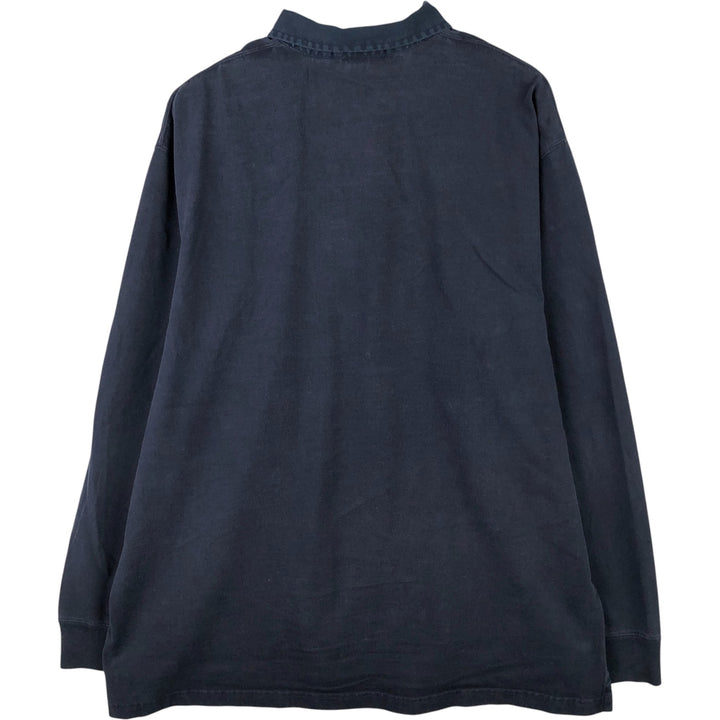 Ralph Lauren POLO by Ralph Lauren long sleeve rugby shirt, men's XL size cotton navy blue type Vintage Second Hand