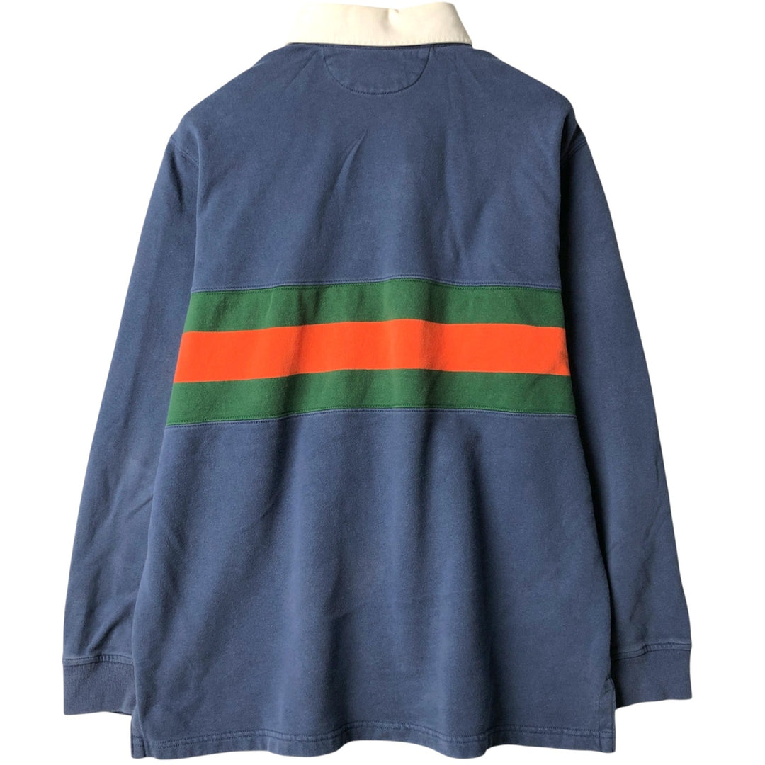 Ralph Lauren POLO by Ralph Lauren long sleeve rugby shirt, men's size L cotton blue type Vintage Second Hand