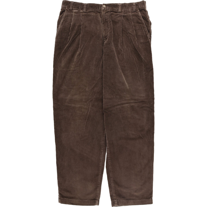 CROFT and BARROW KHAKIS Two-pleat Corduroy Pants, Men's, Size W36 cotton brown type Vintage Second Hand