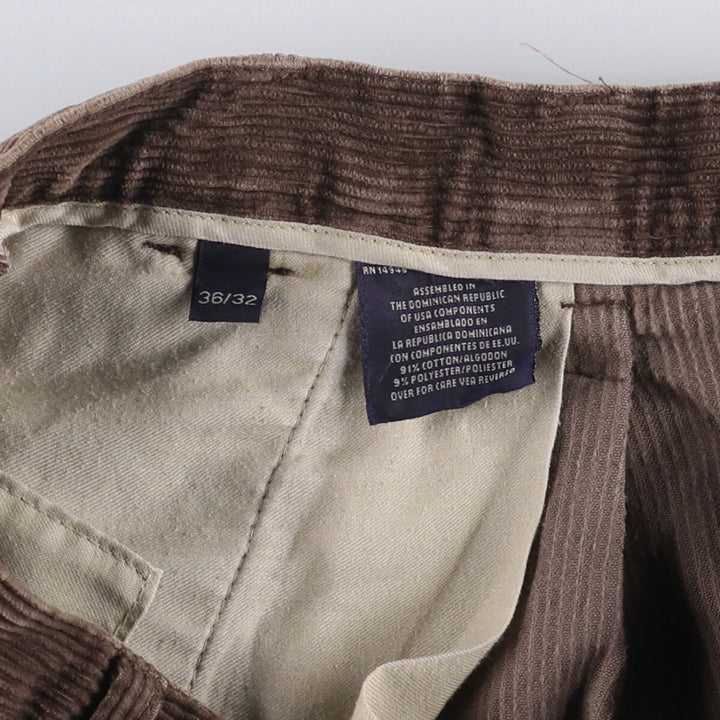 CROFT and BARROW KHAKIS Two-pleat Corduroy Pants, Men's, Size W36 cotton brown type Vintage Second Hand