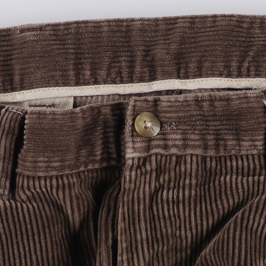 CROFT and BARROW KHAKIS Two-pleat Corduroy Pants, Men's, Size W36 cotton brown type Vintage Second Hand