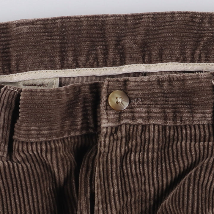 CROFT and BARROW KHAKIS Two-pleat Corduroy Pants, Men's, Size W36 cotton brown type Vintage Second Hand