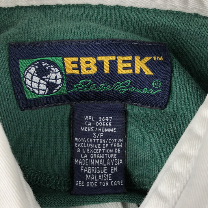 2000'S Eddie Bauer EBTEK Long Sleeve Rugby Shirt, Men's Size Small cotton green type Vintage Second Hand