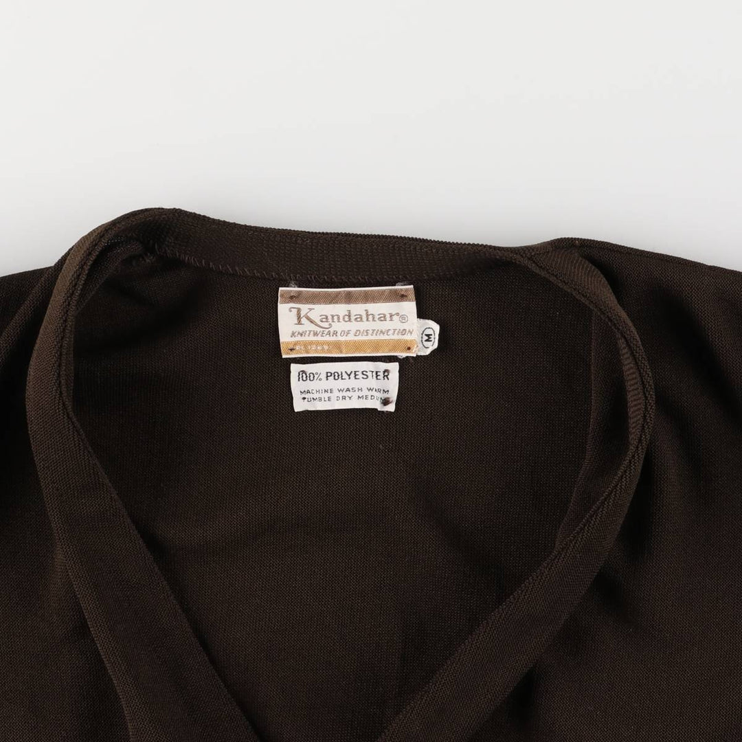 Kandahar Knit Cardigan, Men's Size Medium, Vintage polyester brown type Vintage Second Hand
