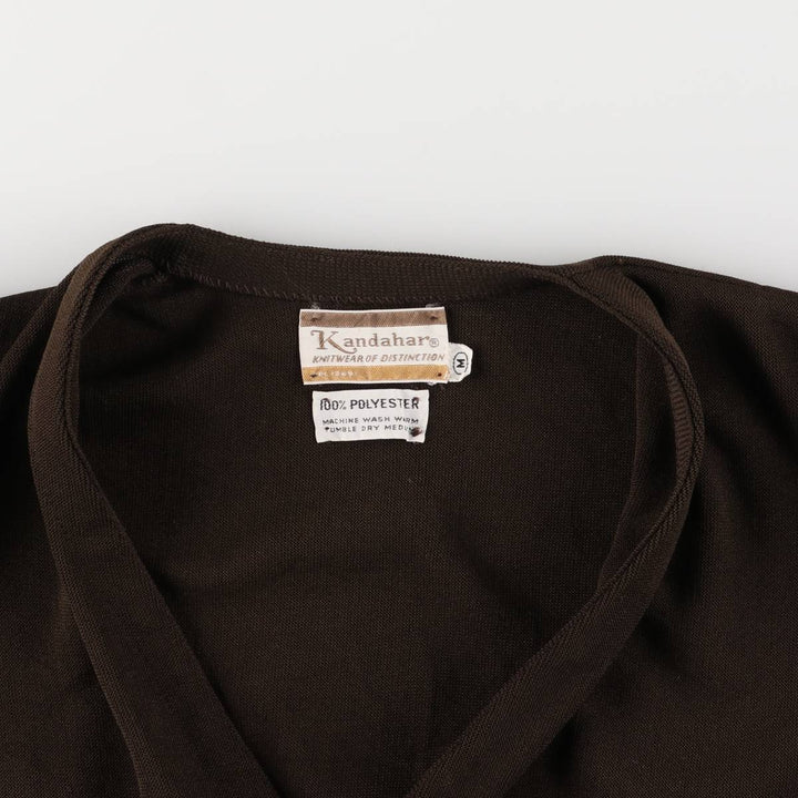 Kandahar Knit Cardigan, Men's Size Medium, Vintage polyester brown type Vintage Second Hand