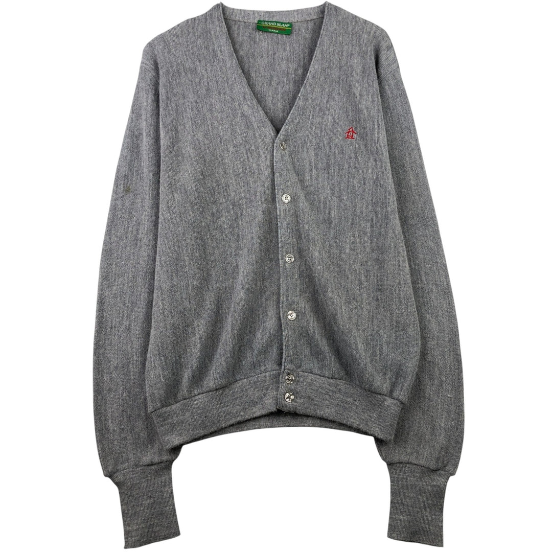 Munsingwear Grand Slam Acrylic Knit Cardigan, Made in USA, Men's XL acrylic gray type Vintage Second Hand