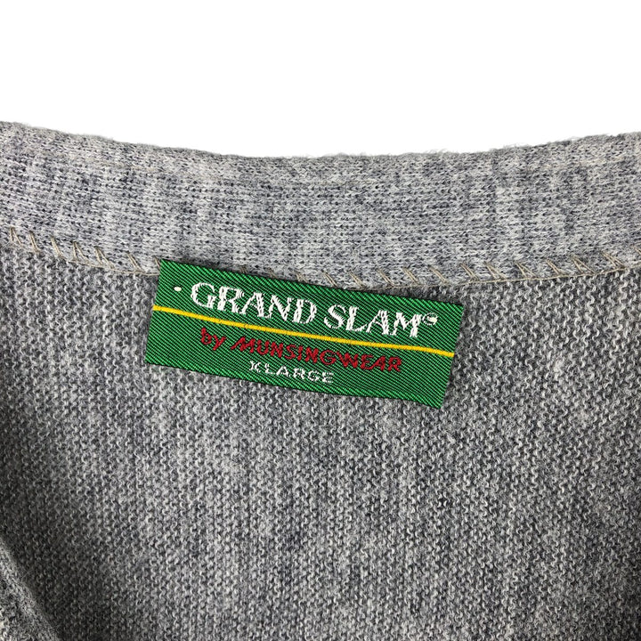 Munsingwear Grand Slam Acrylic Knit Cardigan, Made in USA, Men's XL acrylic gray type Vintage Second Hand