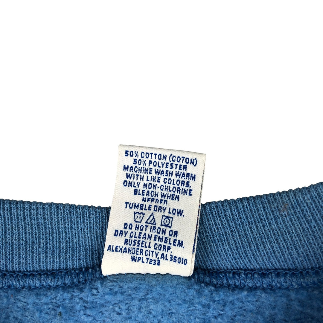 90'S Russell College Sweatshirt, Made in USA, Men's XL, Vintage cotton Blue type light blue Vintage Second Hand