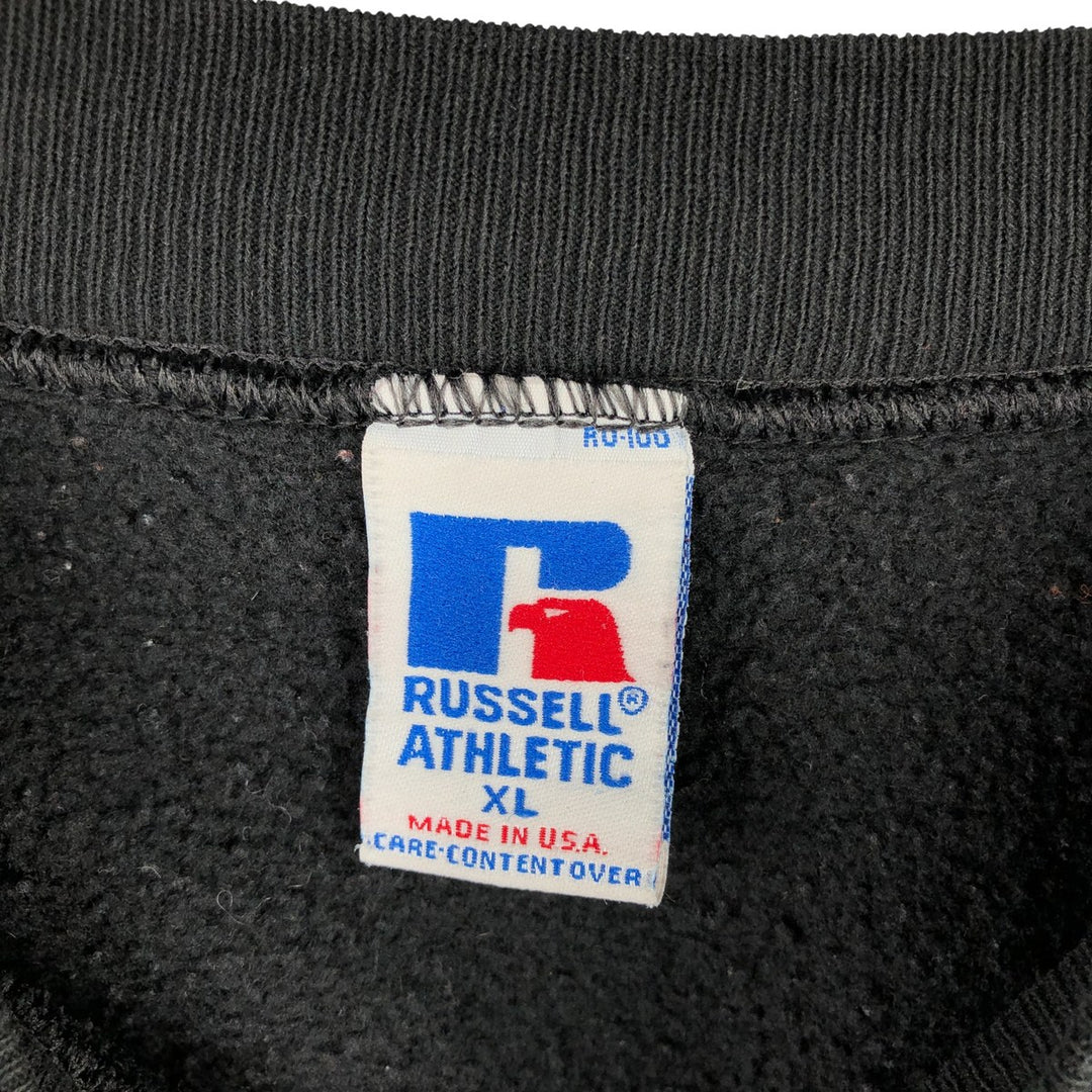 90'S Russell College Sweatshirt, Made in USA, Men's XL, Vintage cotton black type Vintage Second Hand